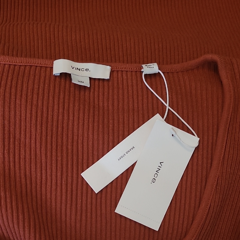 New Vince Terracotta Long Sleeve Dress - Picture 2 of 6